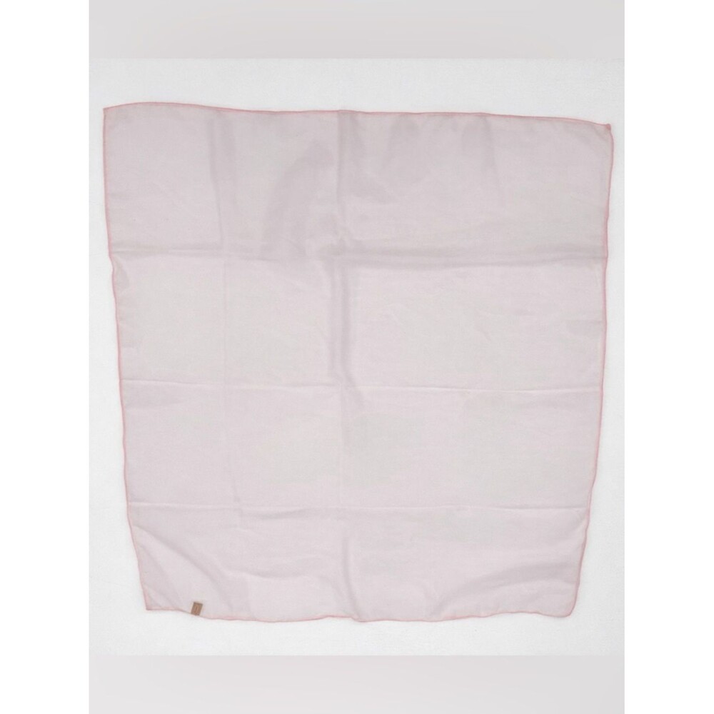 Vintage Light Pink Square Scarf Polyester Lightweight Chiffon Accessory Japan